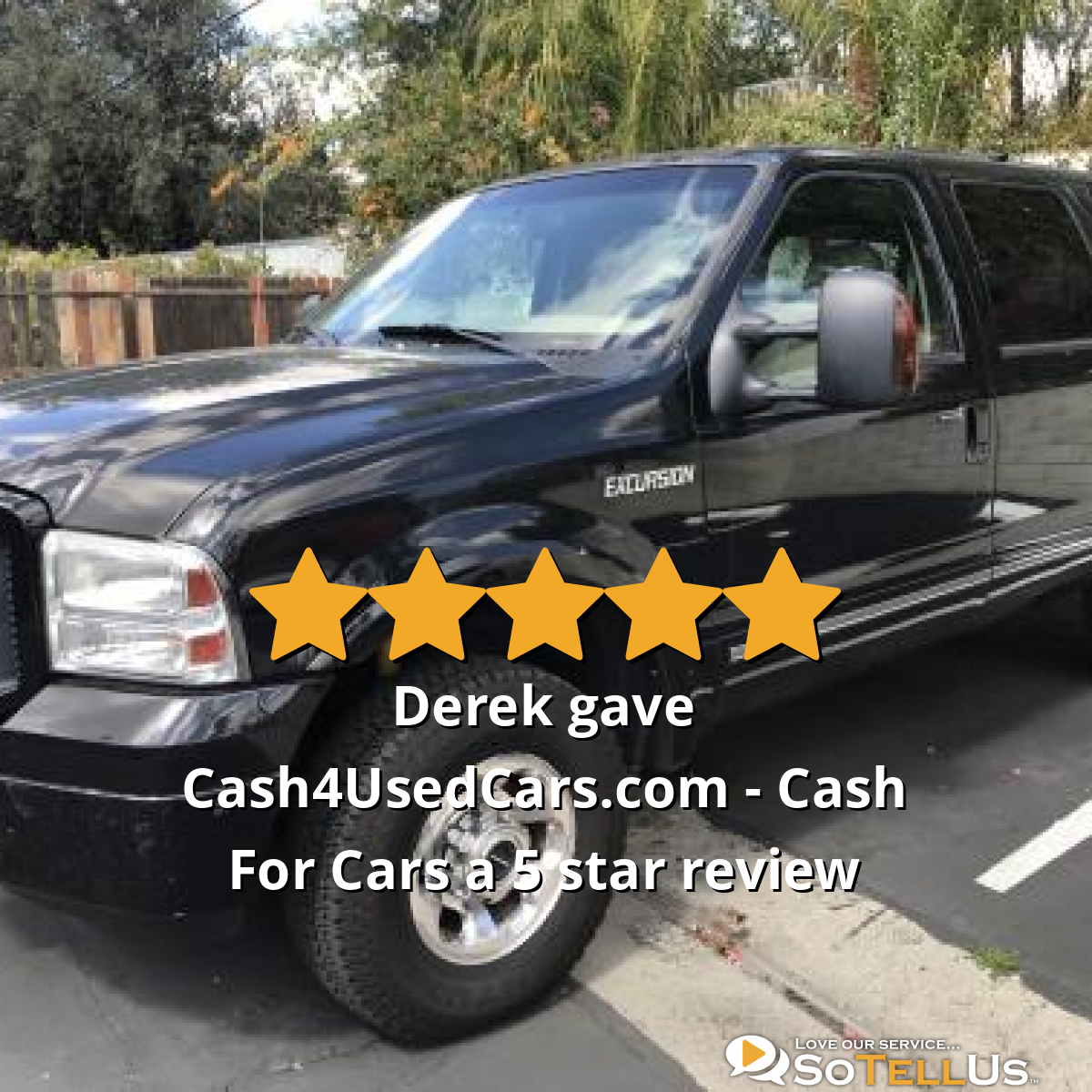 Derek R gave Cash For Cars a 5 star review on SoTellUs