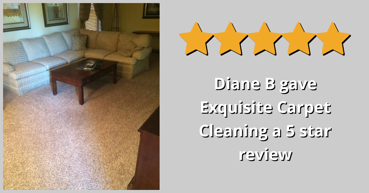 Diane B gave Exquisite Carpet Cleaning a 5 star review on SoTellUs