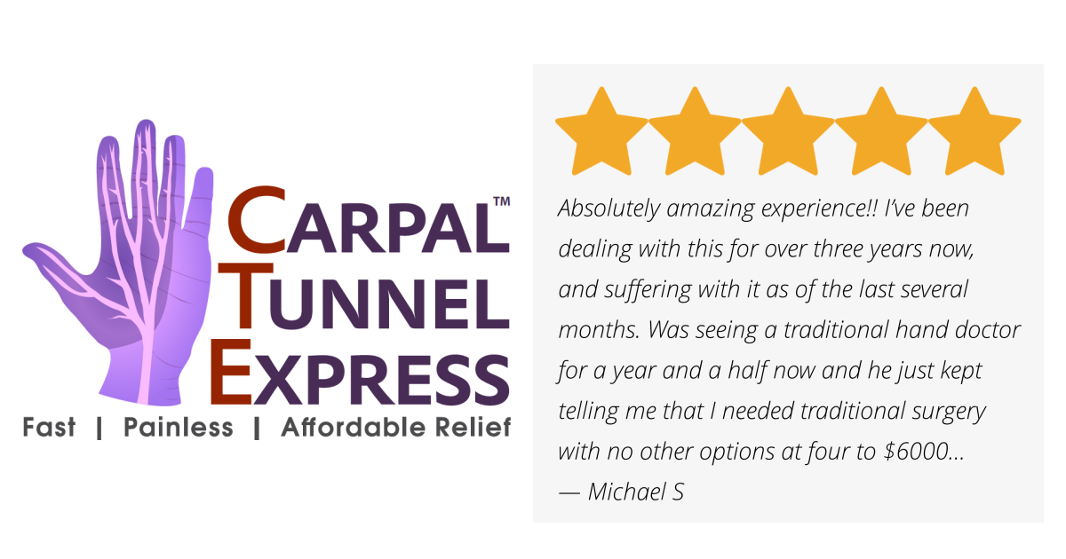 Michael S gave Carpal Tunnel Express a 5 star review on SoTellUs