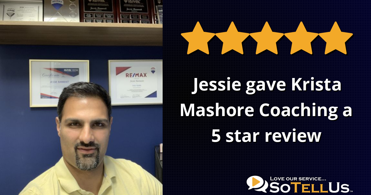 Jessie B Gave Krista Mashore Coaching A 5 Star Review On SoTellUs