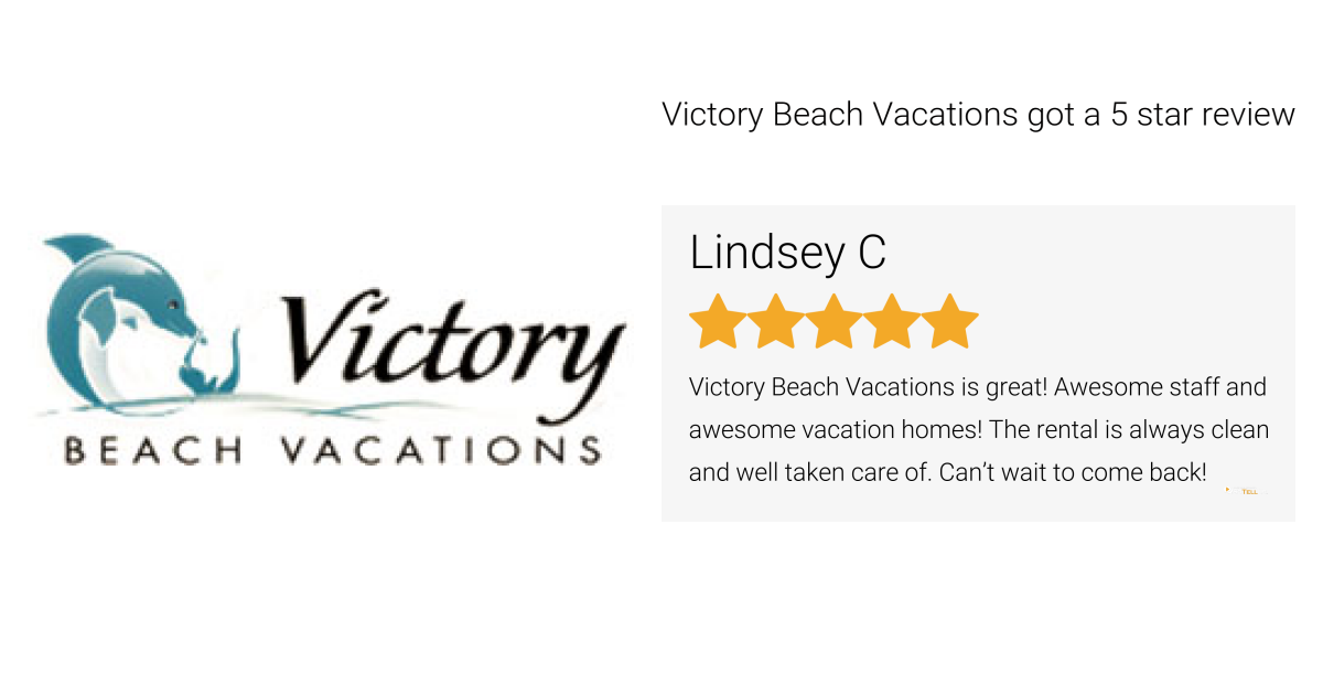 Lindsey C gave Victory Beach Vacations a 5 star review on SoTellUs