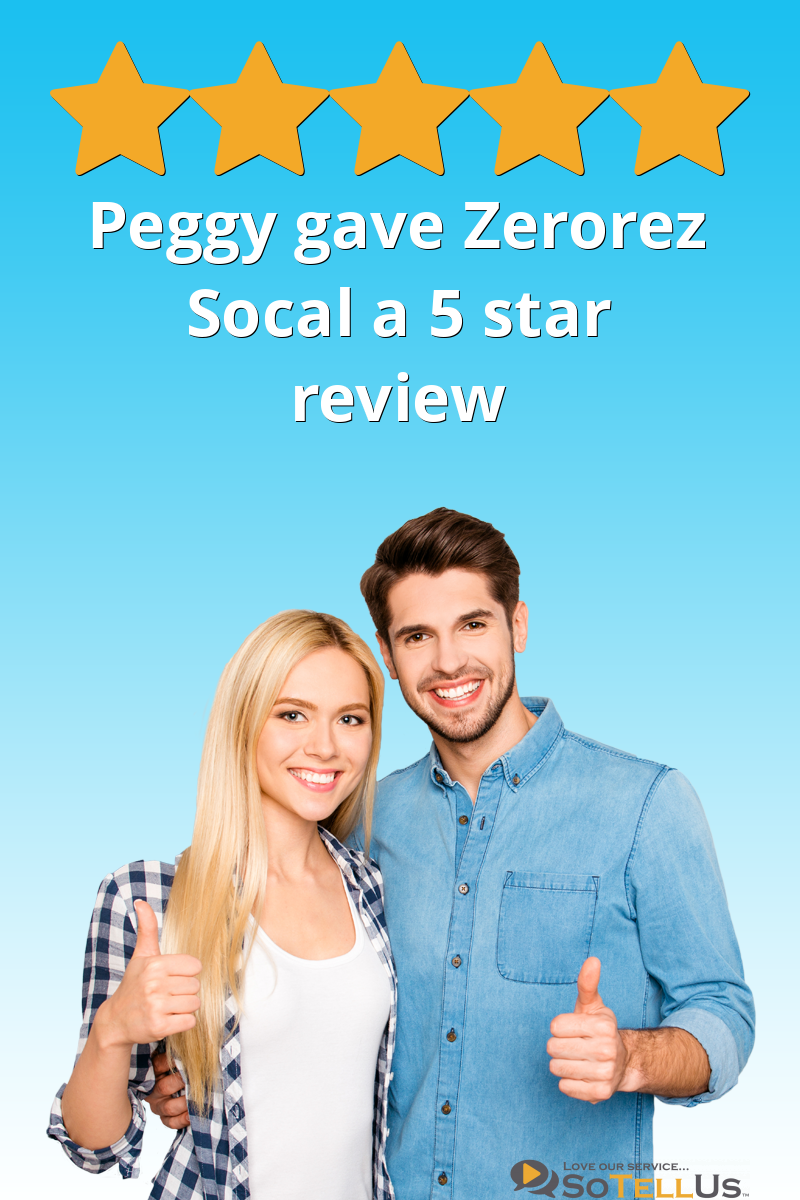 Peggy R gave Zerorez Socal a 5 star review on SoTellUs