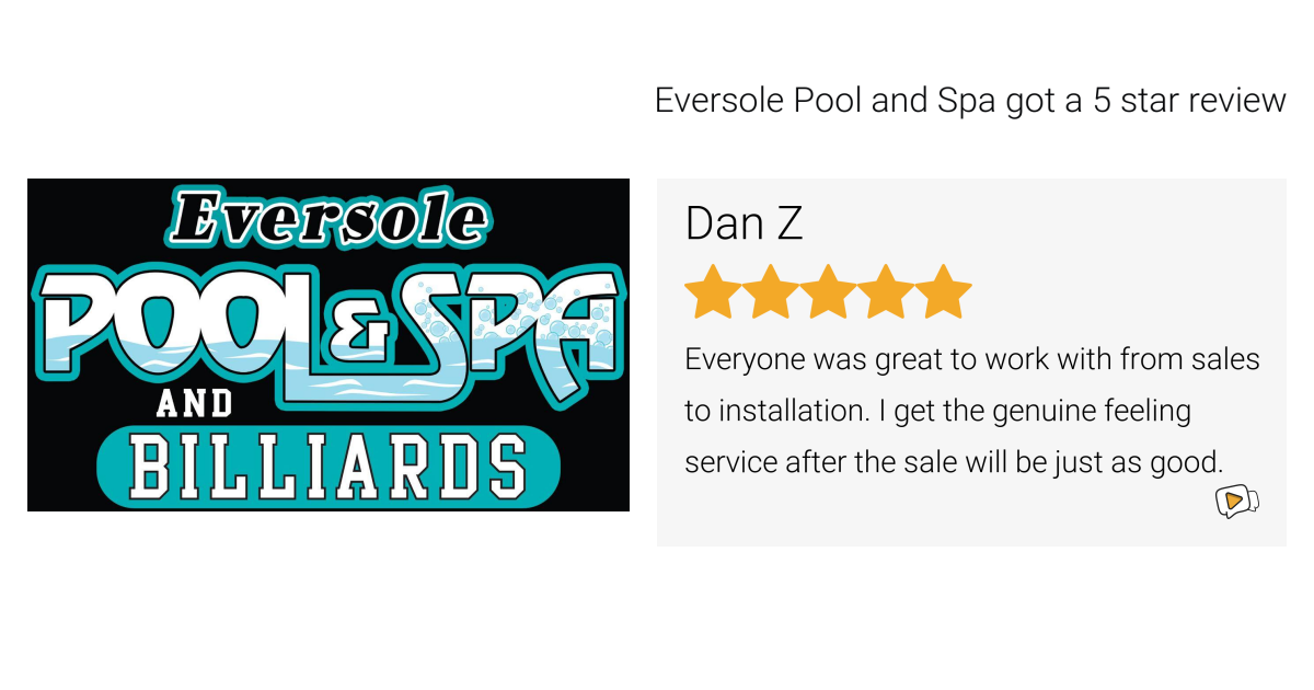 Dan Z gave Eversole Pool and Spa a 5 star review on SoTellUs