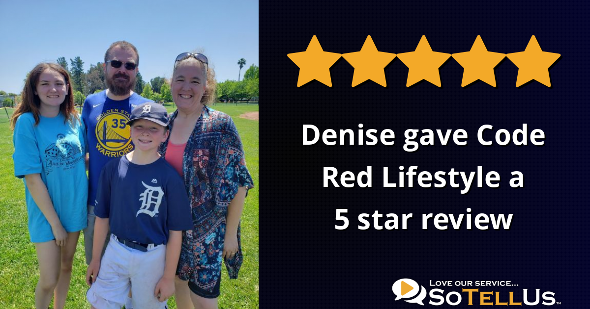 Denise I gave Code Red Lifestyle a 5 star review on SoTellUs